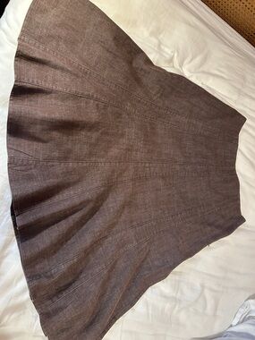 Cato Brown A-Line Panel Flared Skirt